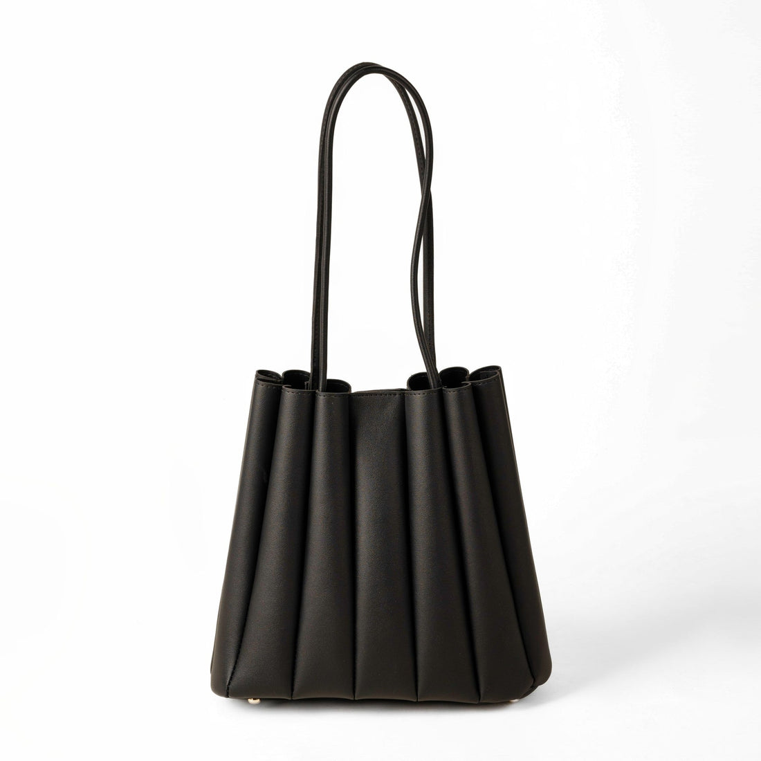 Pleated Tote Black Bag