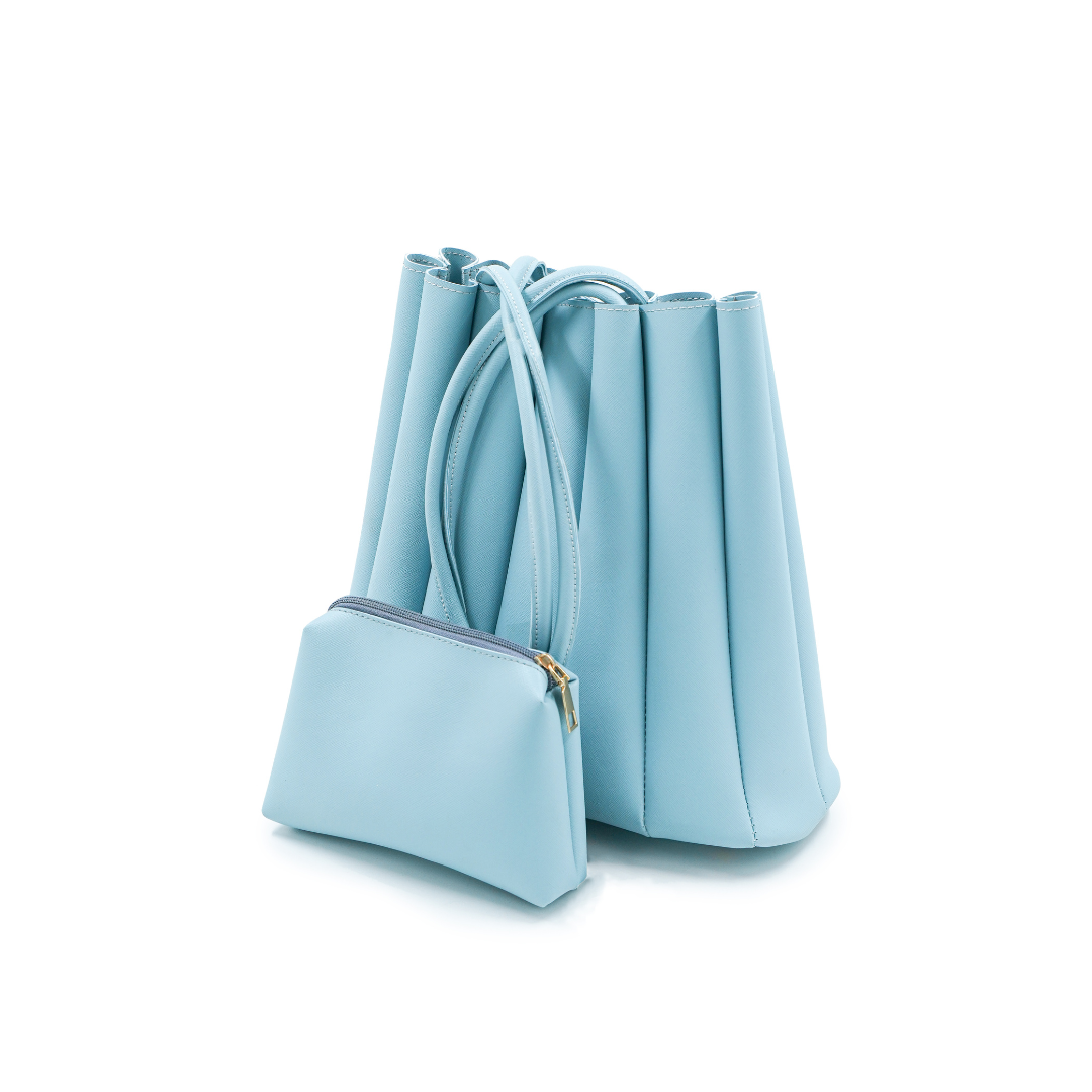 Pleated Tote Ice blue Bags