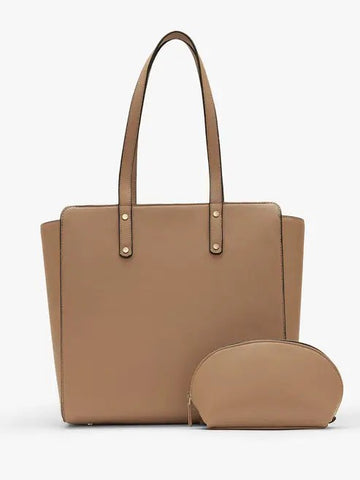 Beyond+ Tote with Zipper Beige