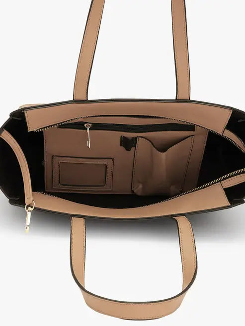 Beyond+ Tote with Zipper Beige