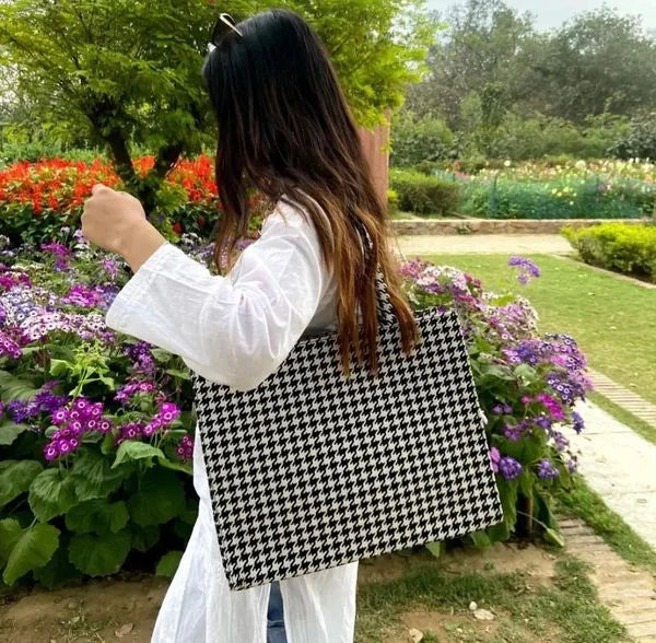 Houndstooth Tote Bag