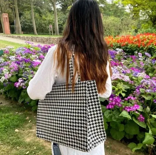 Houndstooth Tote Bag