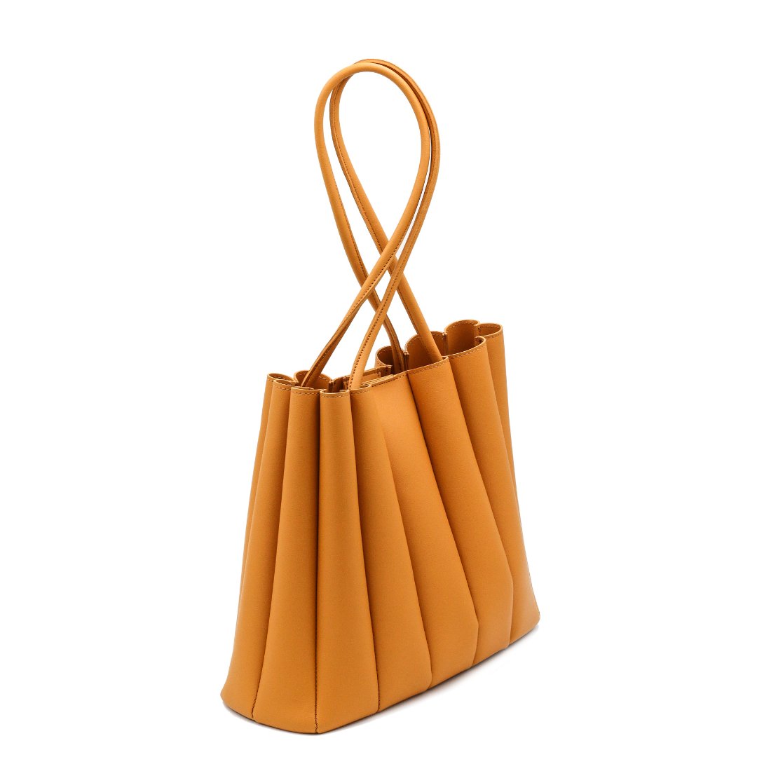 Pleated Tote Mustard Bag