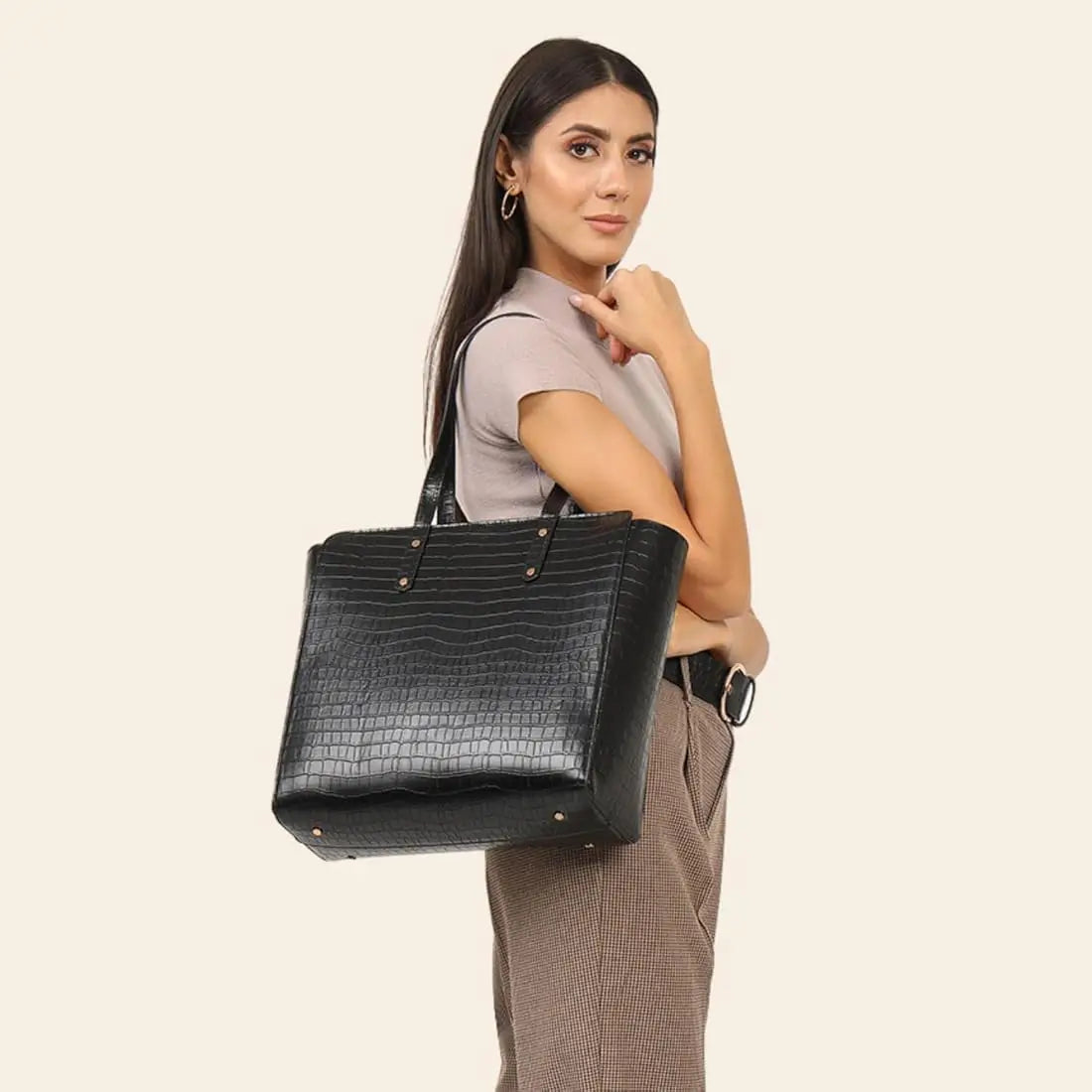 Croco Zipper Tote