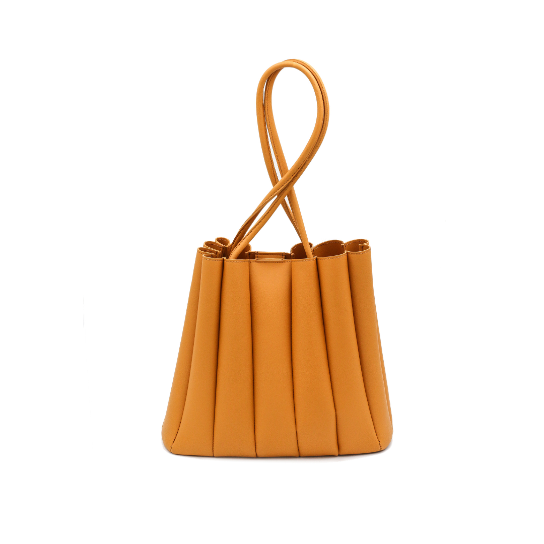 Pleated Tote Mustard Bag