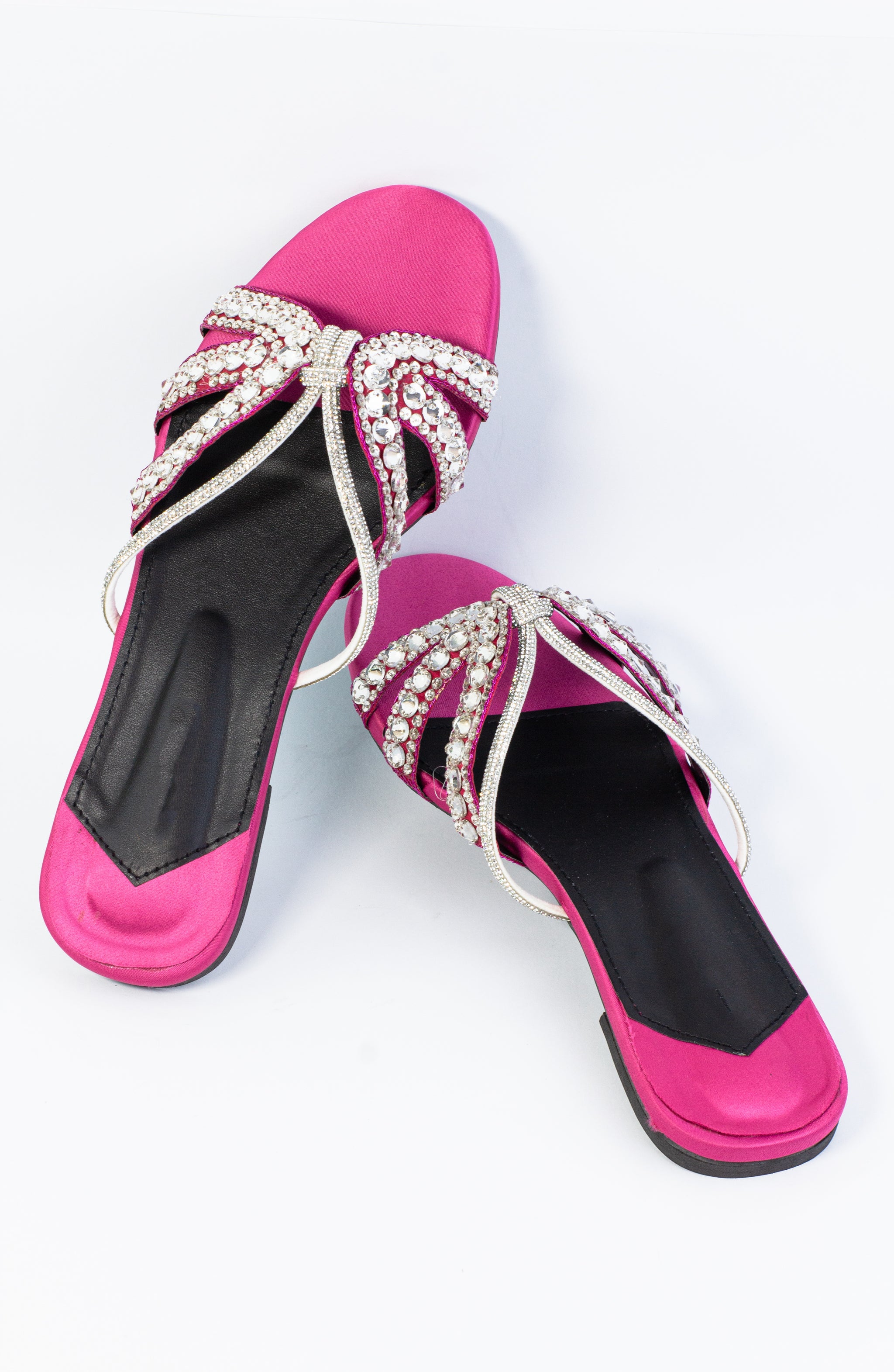 Rhinestone Strap Flat Sandals