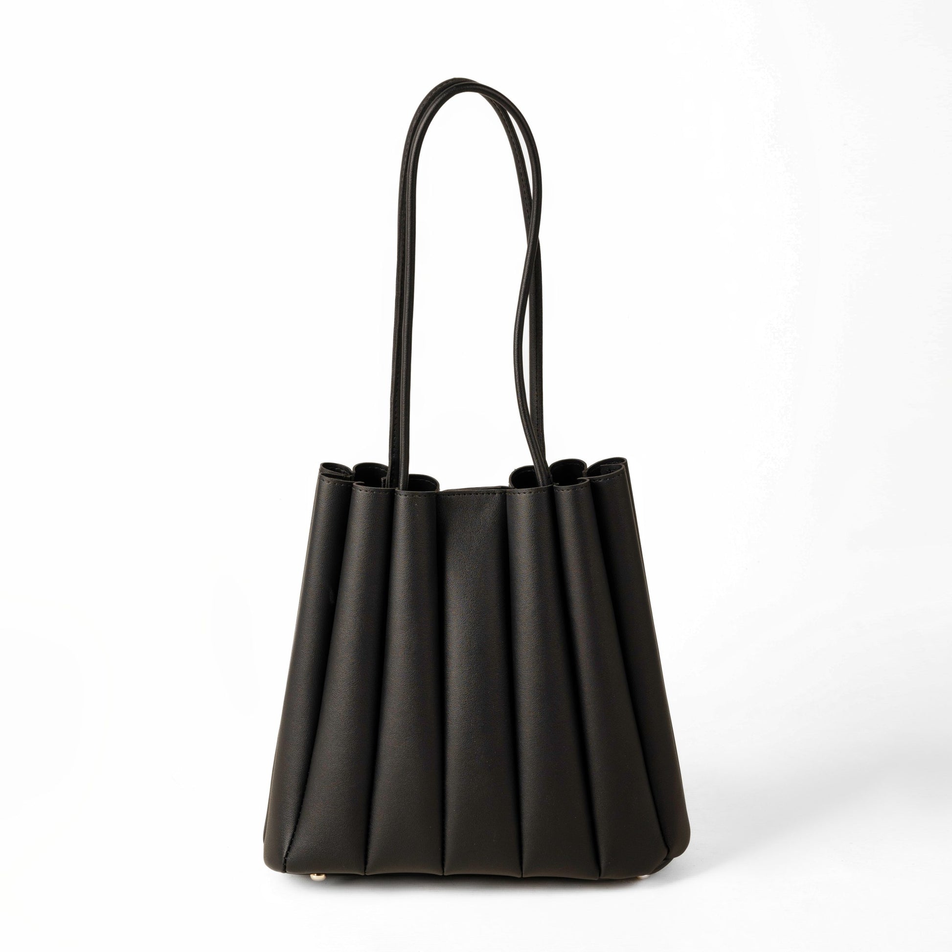 Pleated Tote Black Bag