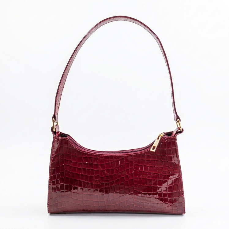 Luxury Crocodile Textured Underarm Shoulder Bag