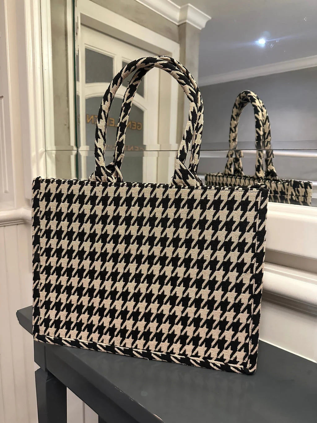 Houndstooth Tote Bag