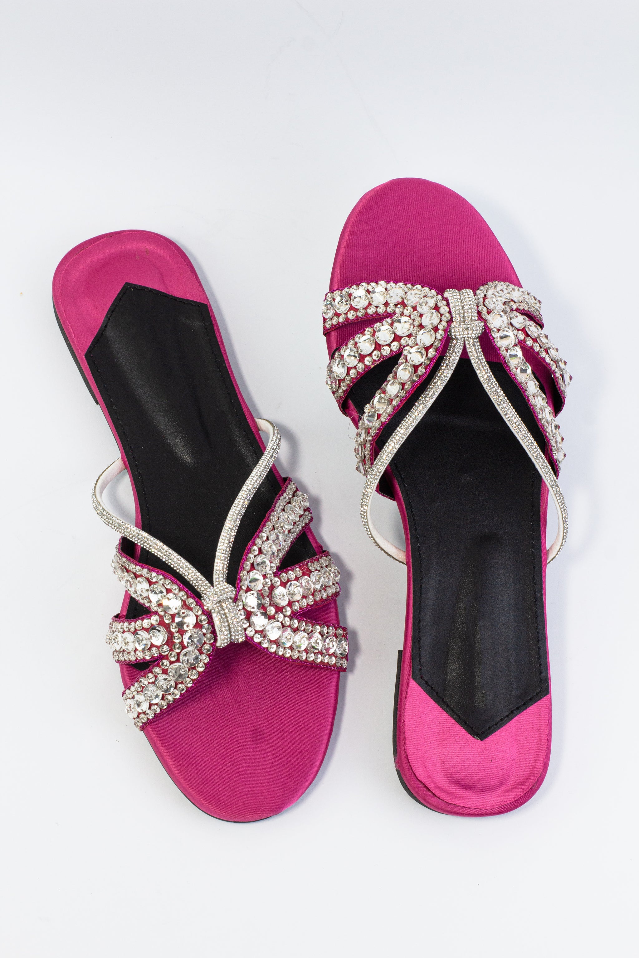 Rhinestone Strap Flat Sandals